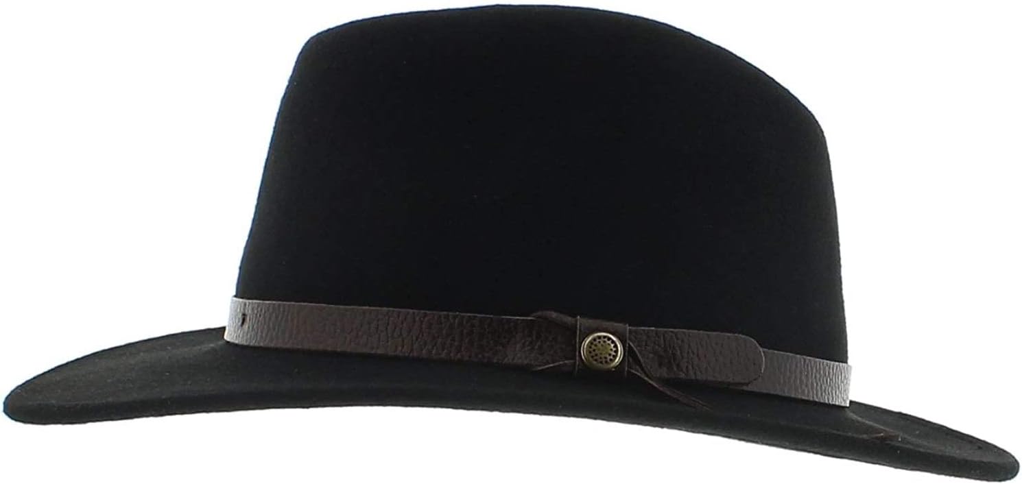 Amance Waterproof Felt Fedora Hat, Black