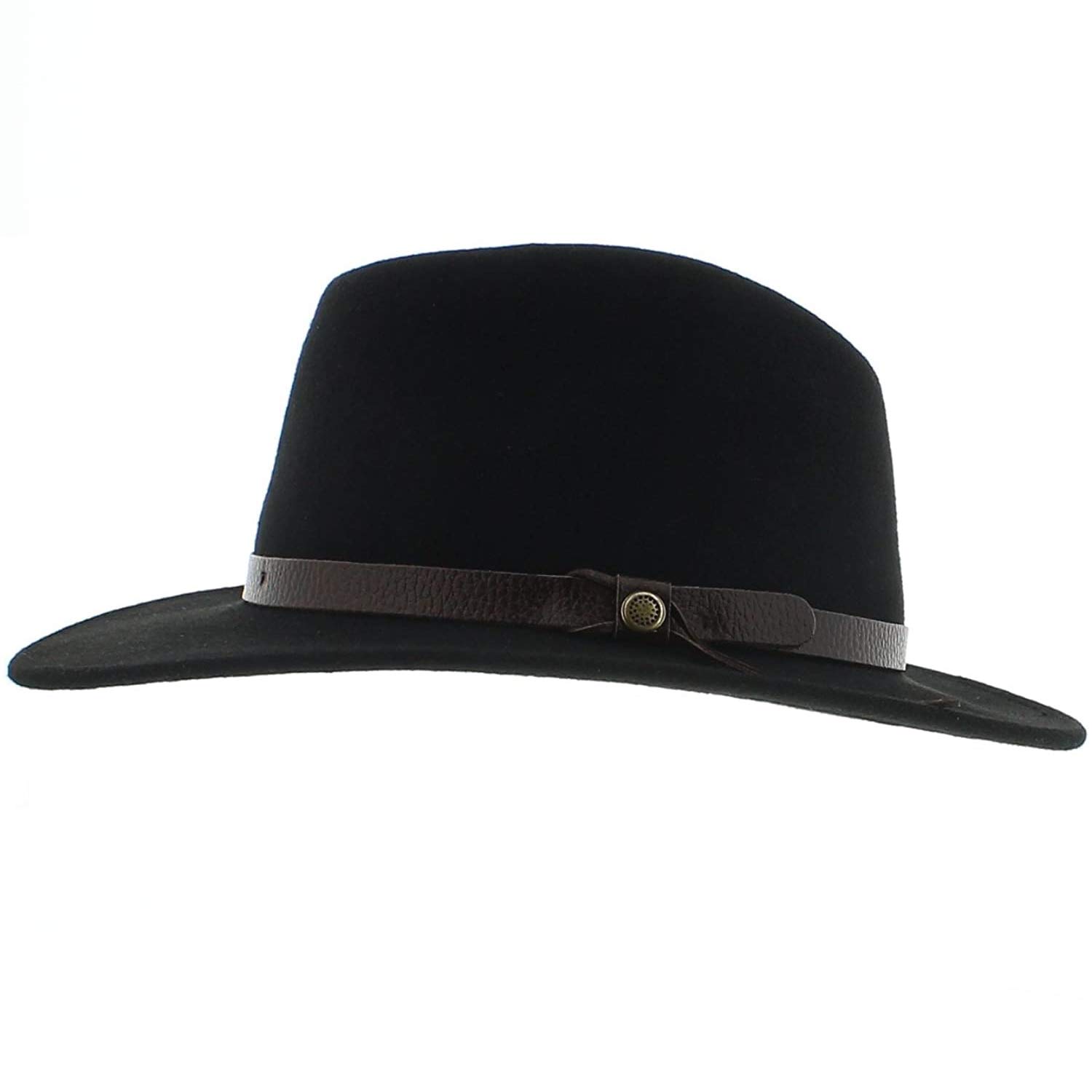 Amance Waterproof Felt Fedora Hat, Black
