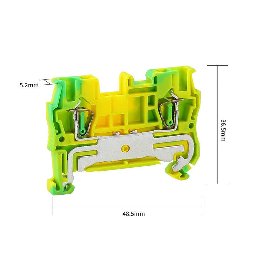 10pcs ST-2.5PE Type Din Rail Wiring Ground Earth Universal Spring Quick Connector Modular Terminal Block ST2.5-PE