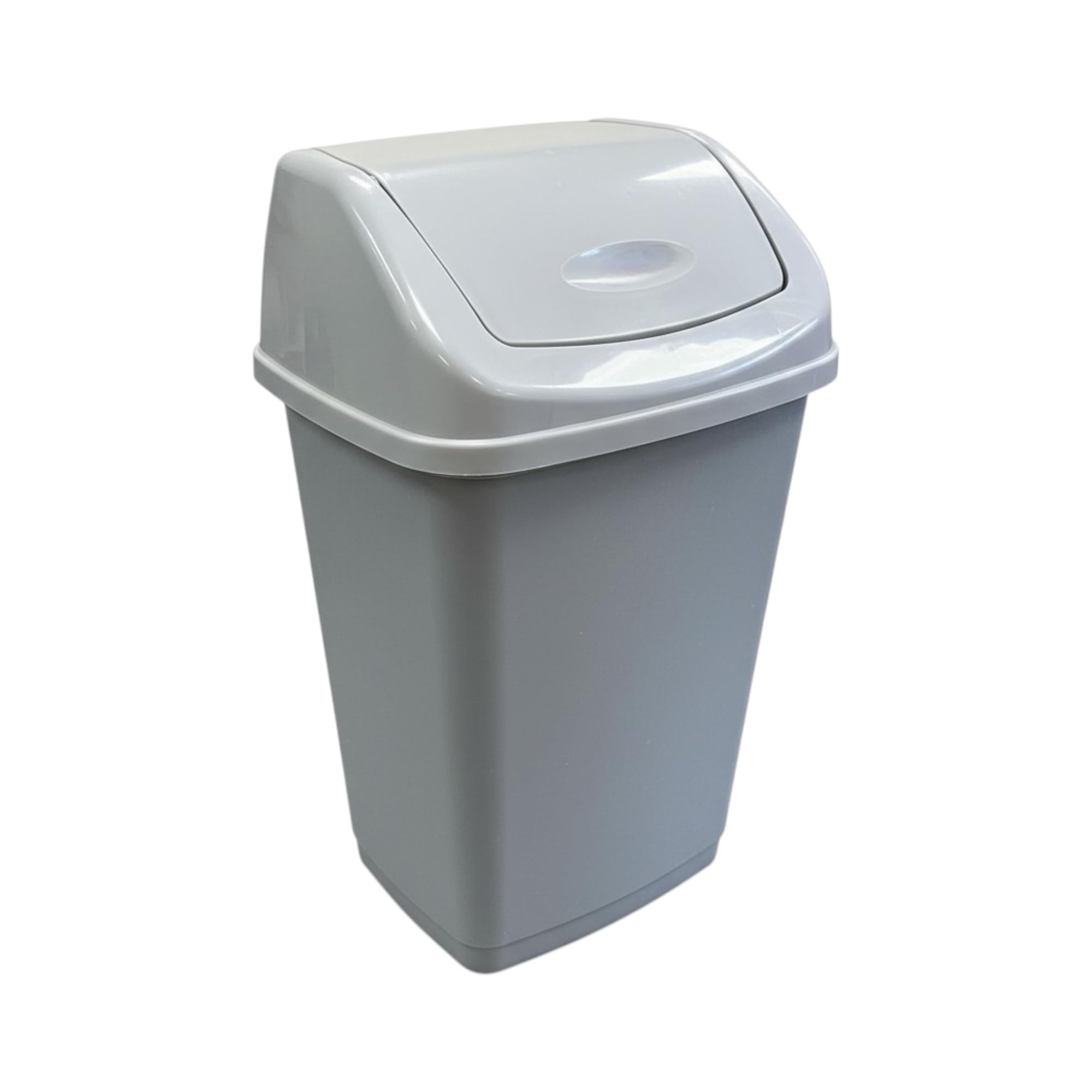 Chabrias Ltd 25L Swing Top Bin - Grey Plastic Rubbish Bin with Lid for Kitchen, Bathroom, Office & Utility Rooms - Compact Waste Bin with Easy-Clean Design, Removable Top & Odour-Reducing Swing Lid — image 1