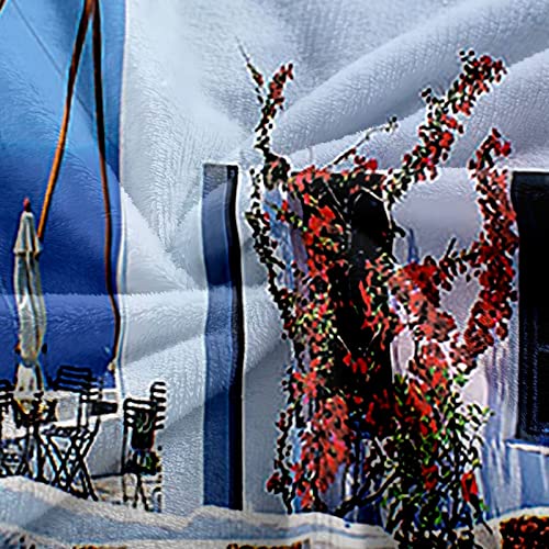 Couverture de canapé douce et thermique en flanelle bleu ciel - 4