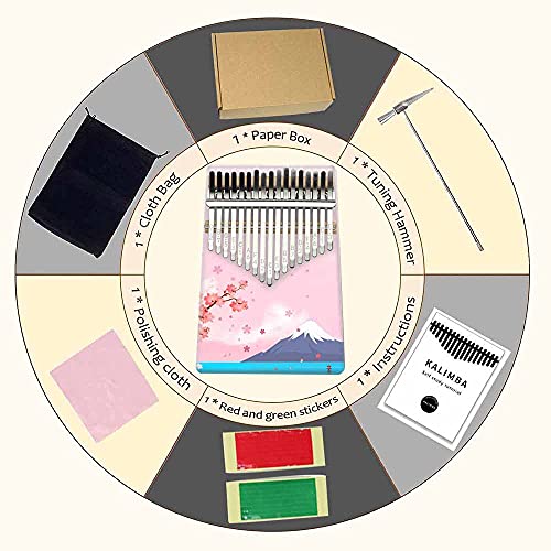 Hearda Kalimba 17 clés Instrument de Musique, Portable Pouce Piano Africain Marimba Kalimba Cadeau Kit avec Accordeur… - Les Beatles, Paul McCartney, John Lennon, RIngo Starr, George Harrison Hearda Kalimba 17 clés Instrument de Musique, Portable Pouce Piano Africain Marimba Kalimba Cadeau Kit avec Accordeur… – Image 8