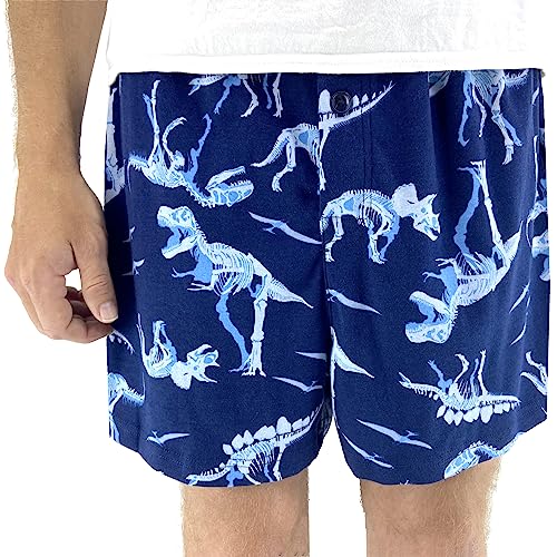 ROCK ATOLL Men’s Relaxed Fit Novelty Print Cotton Knit Jersey Button Fly Pajama PJ Shorts4