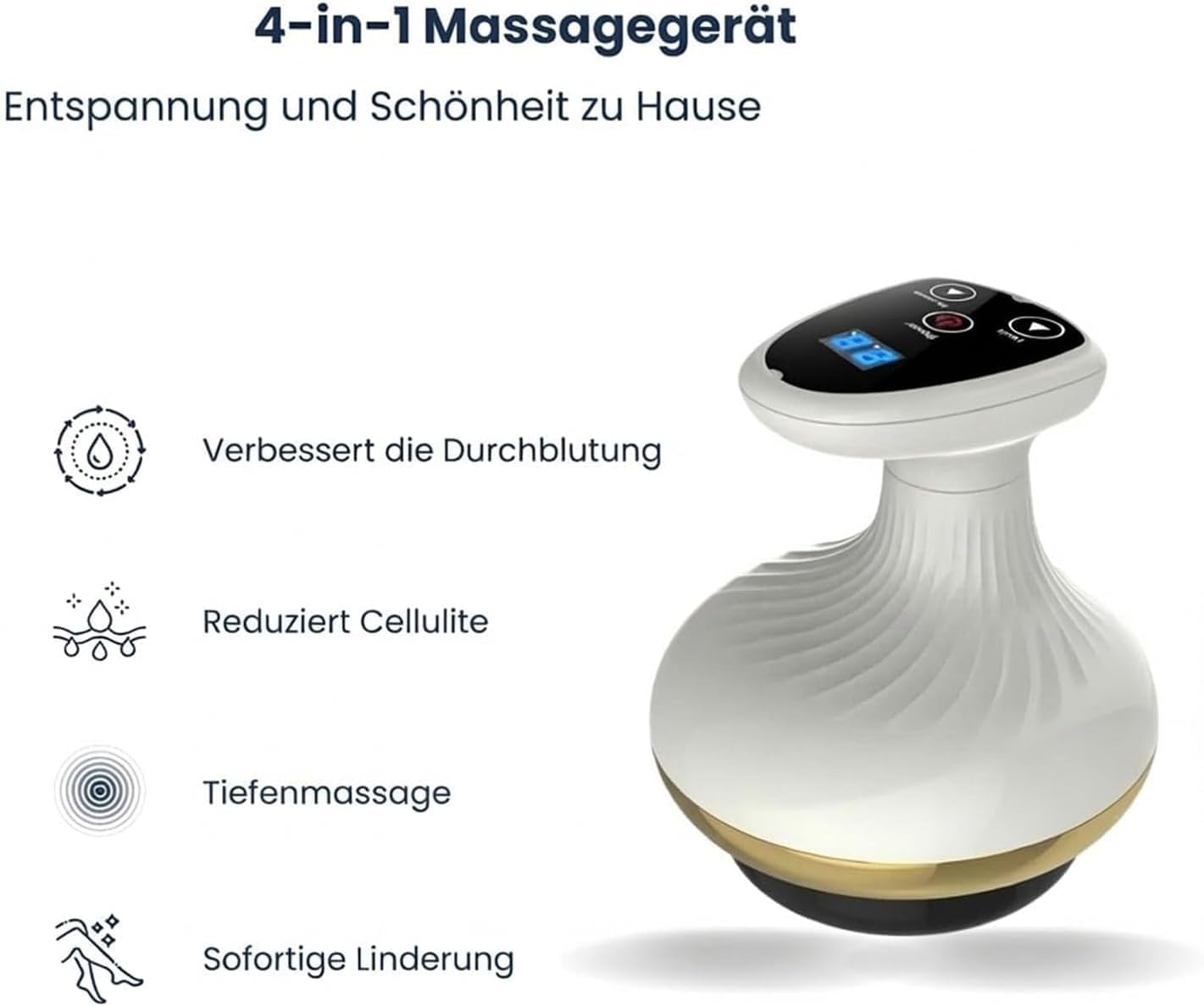 Cellulite Massage, Massager Against Cellulite, Cellulite Massage Tool for Firmer Skin, Better Blood Circulation and Deep Massage with Warmth, for Home Daily Use — view 6