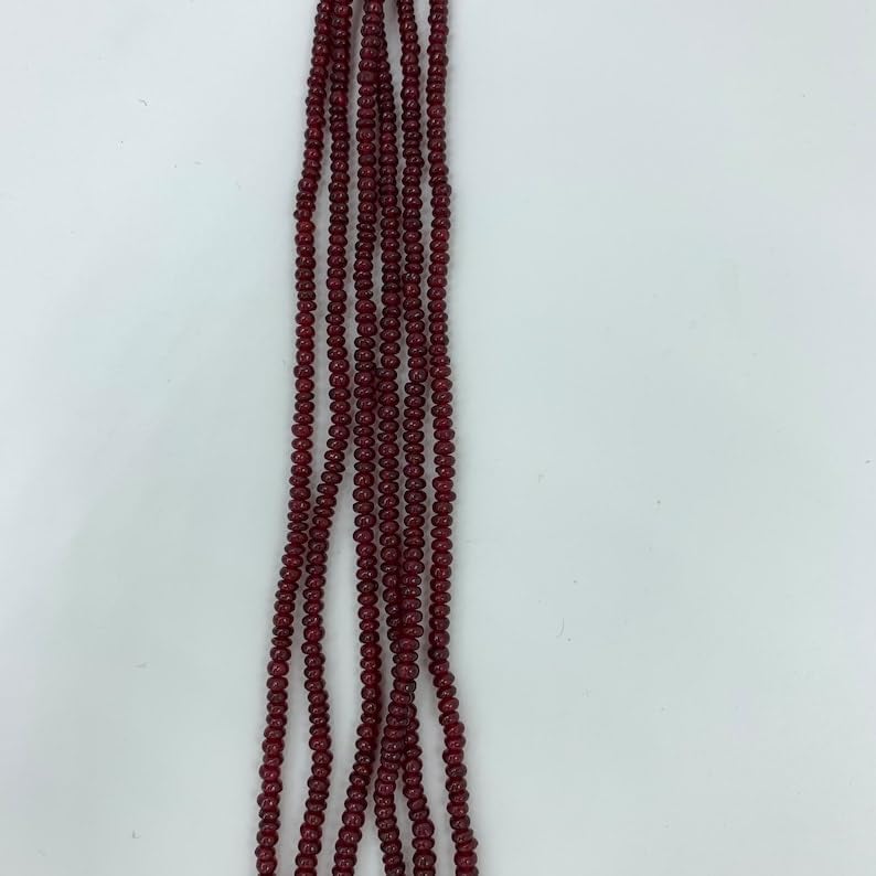 Perles rondes facettées rubis naturel fabrication bijoux collier bracelet DIY - 2