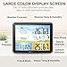 Weather Station Wireless Indoor Outdoor Thermometer, Digital Thermometer with Remote Sensor, Full Color Large Display Weather Station with Atomic Clock, Barometric Pressure, Weather Forecast-Jet Black
