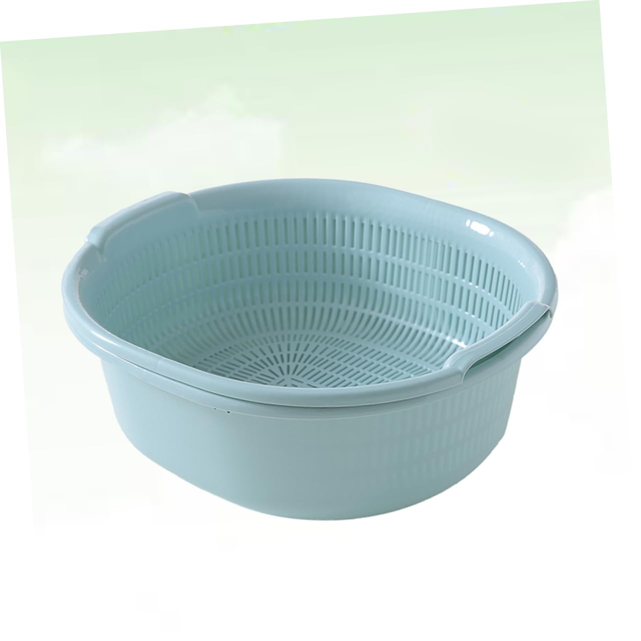 Colino Doppio Impilabile in Plastica Blu per Frutta e Verdura