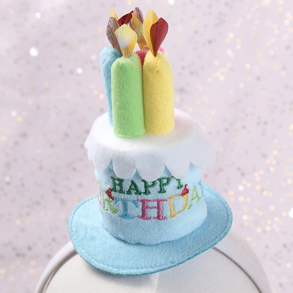 YGCHEN Compleanno Cerchietto Mini Cappello Fascia Torta Candele Cerchietti Happy Birthday Corona Tiara Festa Fascia per Capelli Bambini Compleanno Cappellini Cerchietto 2 Pezzi