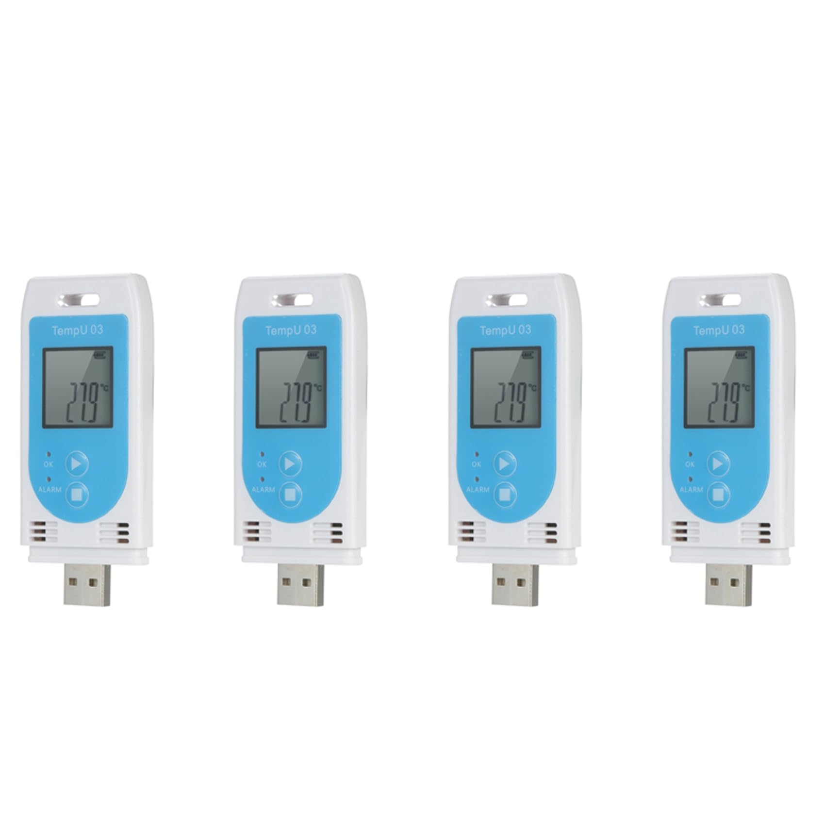 4X TempU 03 Registrador de Datos de Temperatura y Humedad USB Reutilizable TEMP Registrador de Datos Medidor de Registro de Humedad
