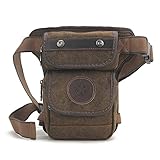 Shubb Tactical Drop Leg Bag Pack Fanny Bag Pack Canvas for Men and Women (Brown 2)