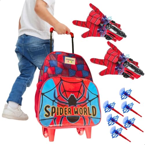 Kit Mochila Infantil Masculina Escolares com Rodinha Menino Bolsa Espaçosa
