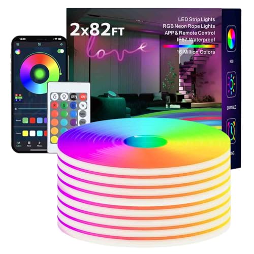 Led strip lights RGB neon 164ft with remote, music sync
