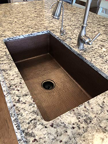 Premier Copper Products Ksdb33199 33-Inch Hammered Copper Kitchen Single Basin Sink, Oil Rubbed Bronze #TOP4