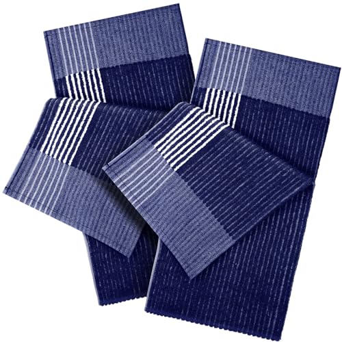 Mixweer 2 Pcs Large Golf Caddy Towel 22x42, Blue with White Stripe
