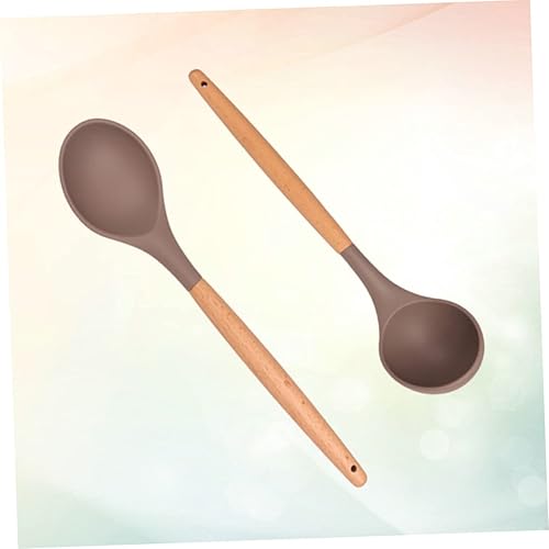 Miniatura 2 de 2 unids de madera de café cubiertos Bbq kits parrilla herramientas mango de madera utensilios