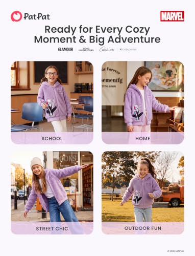 Image of Disney Girl /Boy Fleece Jacket Zipper Sherpa Fuzzy Hoodie Winter Coat 2-13Y