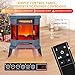 RealSmart Electric Fireplace Heater 22 in Freestanding Fireplace Stove Infrared Fireplace with 3D Flame Effect Remoted Control, Timer, Overheating Protection (Blue)