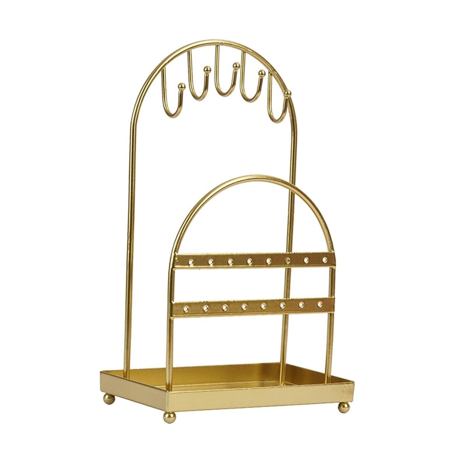 AZHKJKZH Jewelry Display Stand Jewelry Display Stand Rack Hanging Earring Necklace Free Standing Metal Bracelets Storage