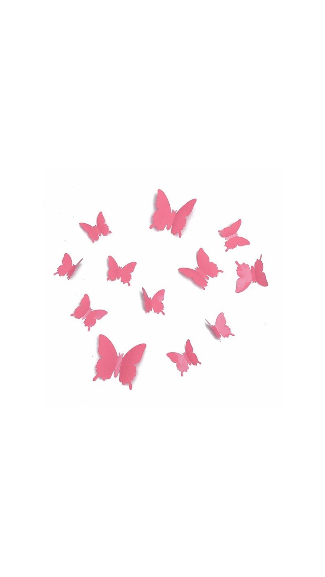 Indian Royals 3D Butterflies' Wall Sticker 1 Combo of 12 Piece (PVC Vinyl, 13 cm x 15 cm, 3D Stickers) (Pink) (Light Pink) 3