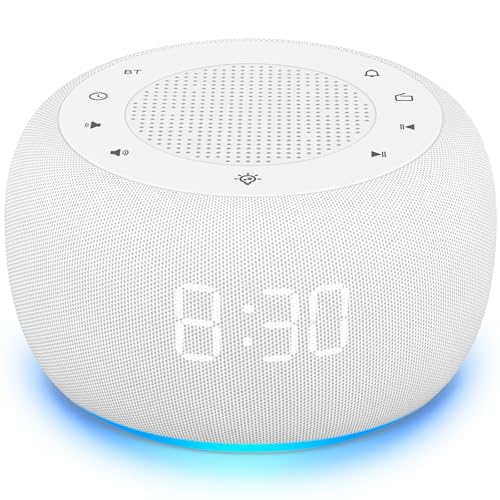 BUFFBEE Alarm Clock Radio with Rechargeable Battery, Bluetooth Speaker and Night Light — Compact All-in-One Design for Bedrooms, Wake Up Gently with Natural Sounds