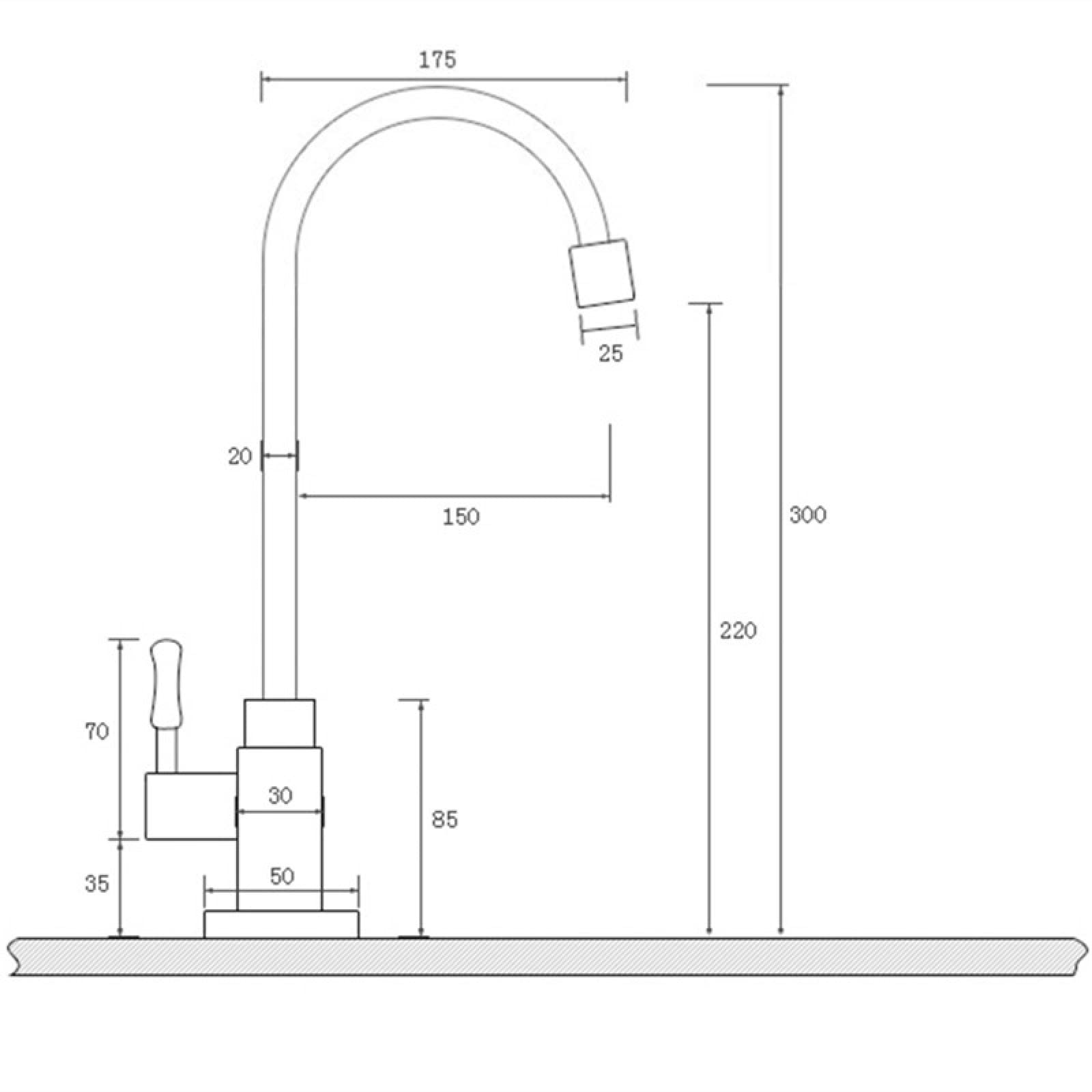 Robinets de lavabo 1 pc Robinet en laiton classique uniquement pour eau froide Robinet d’évier de cuisine col de cygne à levier unique Robinet extérieur