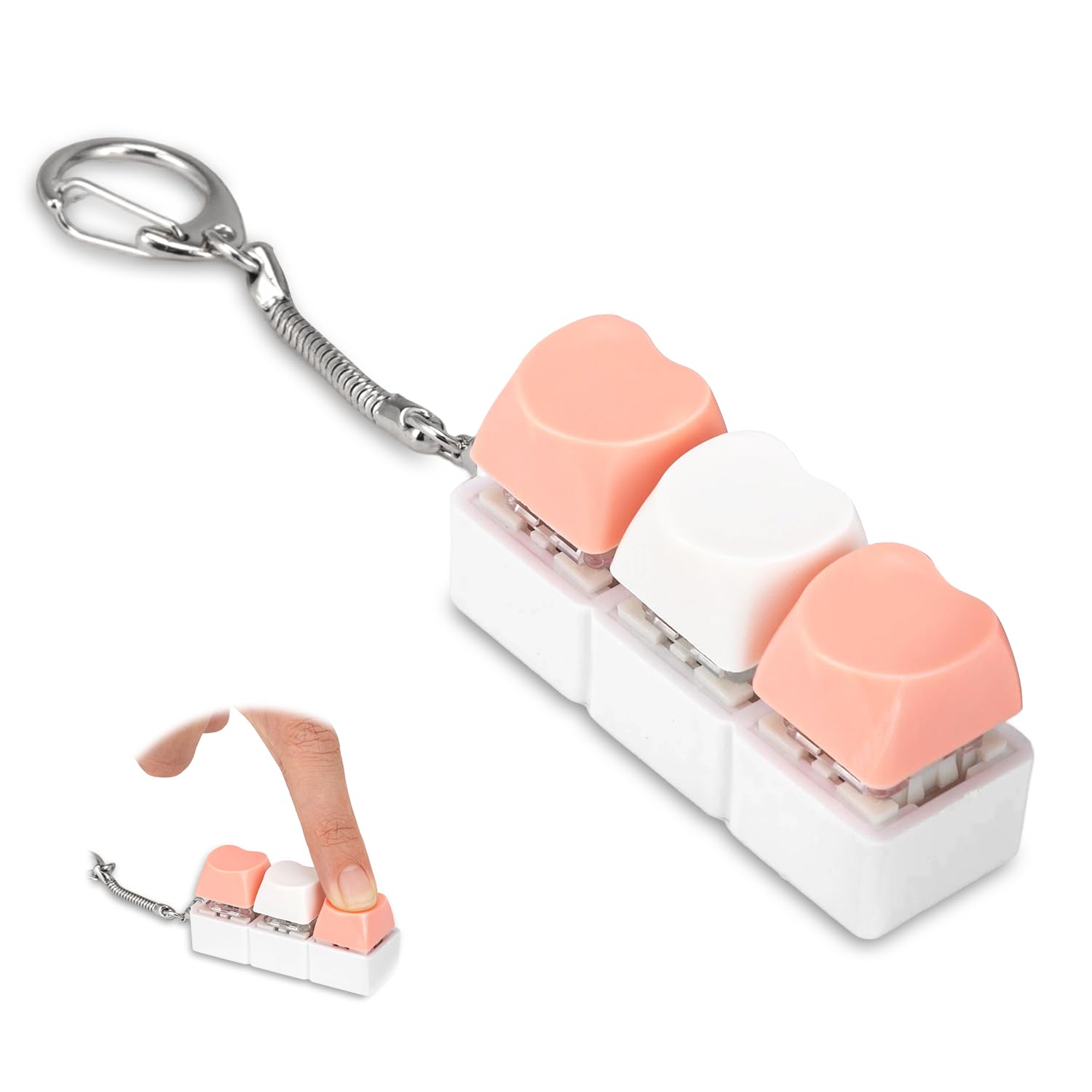 Heart Fidget, Keyboard Fidget Toy, PBT 3-Key Clicker Fidget Toy, Small Fidget Toys for Adults Kids & ADHD