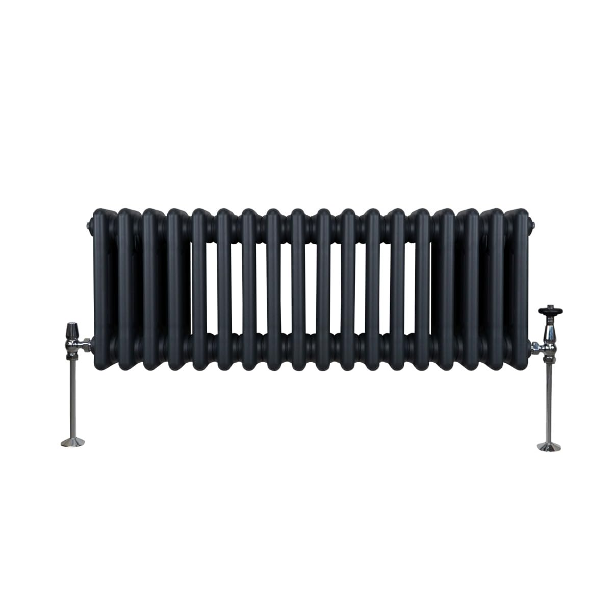 Traditionele 2 Kolom Radiator 300mm x 832mm Moderne Centrale Verwarmingsverwarmer Wit Koolstofstaal Horizontaal Muurbevestigd Keuken Woonkamer Badkamer Bevestigingskit & Beugels