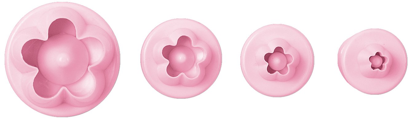 Guardini Voglia Di Cake – Set 4 Tagliapasta Con Espulsore A Forma Di Fiore, Plastica Rosa - 2