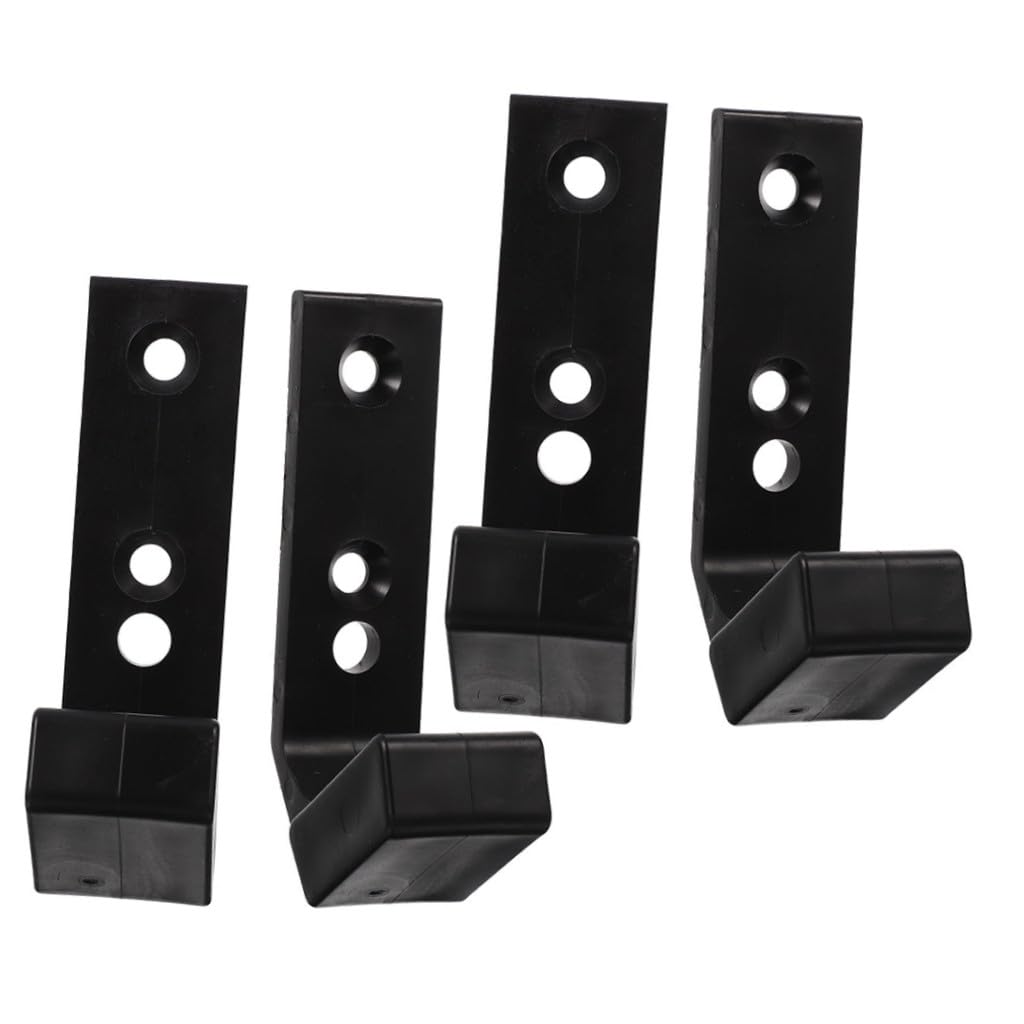 BESPORTBLE Supporto Muro per Bilancieri 4 Pezzi in PC Nero, Ganci per Barra Manubrio, per Palestra Domestica e Uso Commerciale in Garage