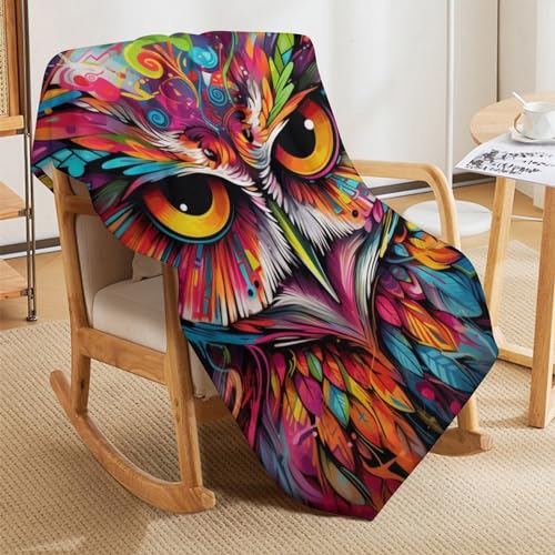 Manta de búho de franela suave para cama y sofá 150x200cm 8