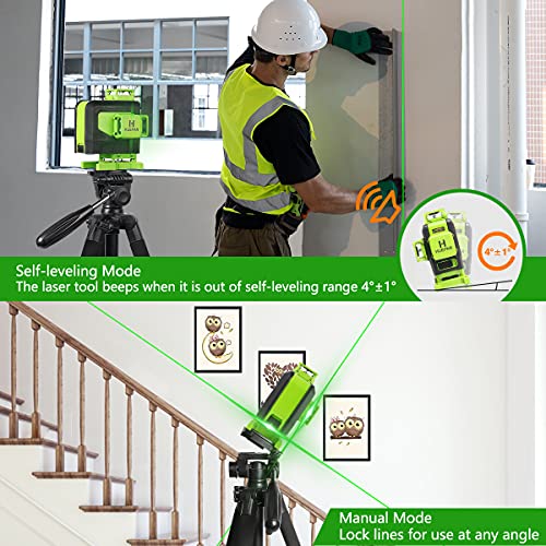 image for Huepar 4x360 Laser Level Self-leveling 16 Lines Green Beam 4D Cross Li
