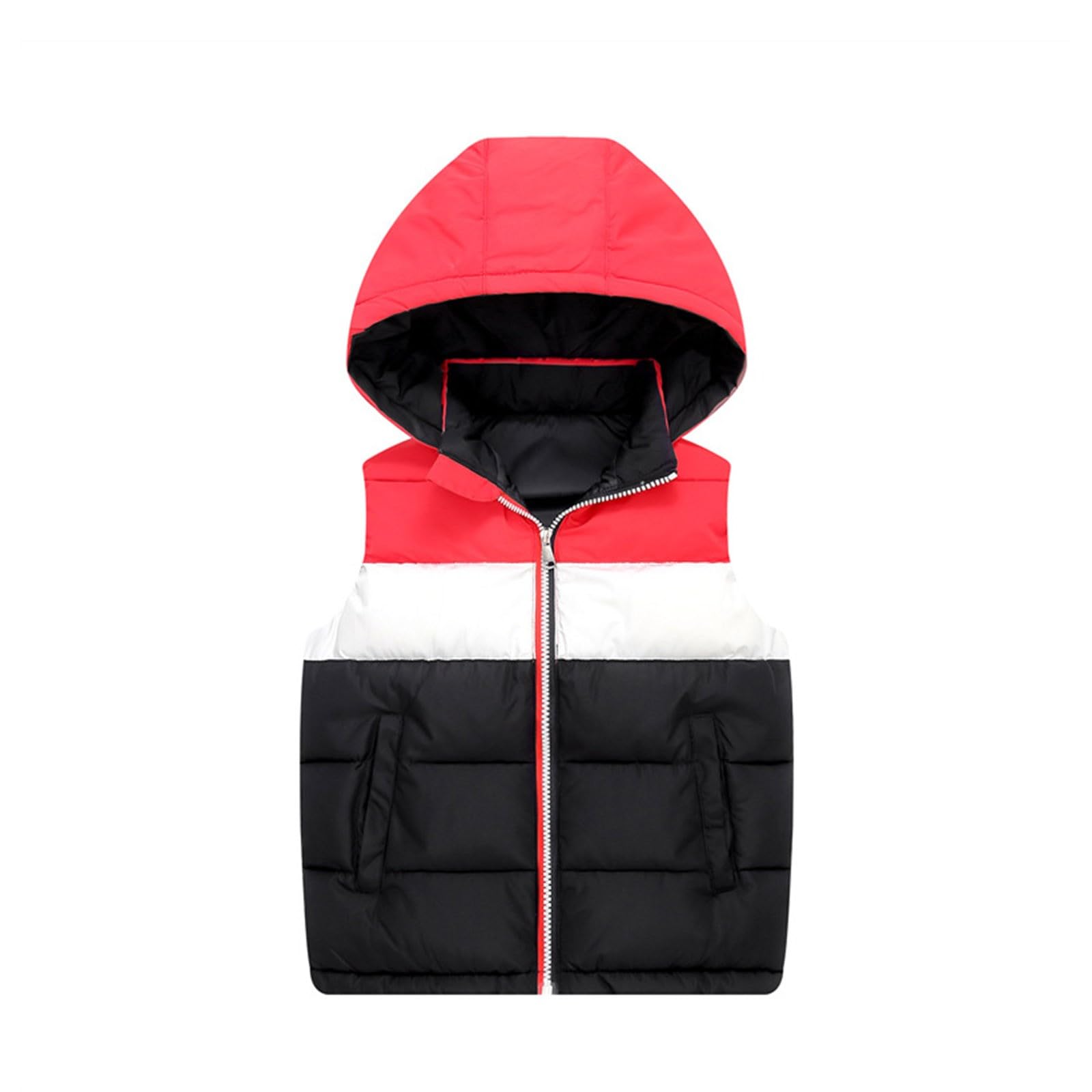 Generisch Veste de mi-saison pour enfant garçon - Doudoune rembourrée en polaire - Veste sans manches - Fermeture éclair - Hiver