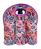 Koverz - #1 Neoprene Insulated 6-Pack Carrier, Beer Bottle Carrier, Six-Pack Tote - Paisley