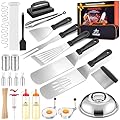 138PCS Griddle Accessories Kit,Grill Accessories for Blackstone Flat Top Set and Camp Chef,Grill Spatula,Scraper,Griddle Cleaning Kit Carry Bag for Hibachi Grill, Men Outdoor BBQ with Meat Injector