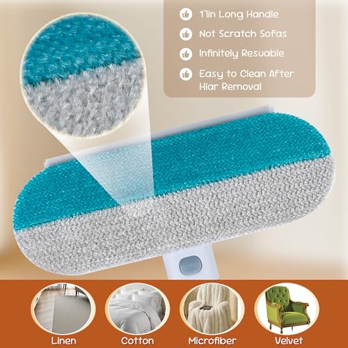 Image of Pet Hair Remover, Dog Cat Hair Remover for Carpets, Couches, Bedding, Furniture & Car Interiors, Reusable Pet Hair Removal Tool for Dog&Cat Fur & Lint & Clothing