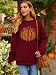 Urvatac Fall Sweatshirt for Women Pumpkin Dog Paw Pullover Thanksgiving Pumpkin Graphic Long Sleeve Shirt Tops Wine Red