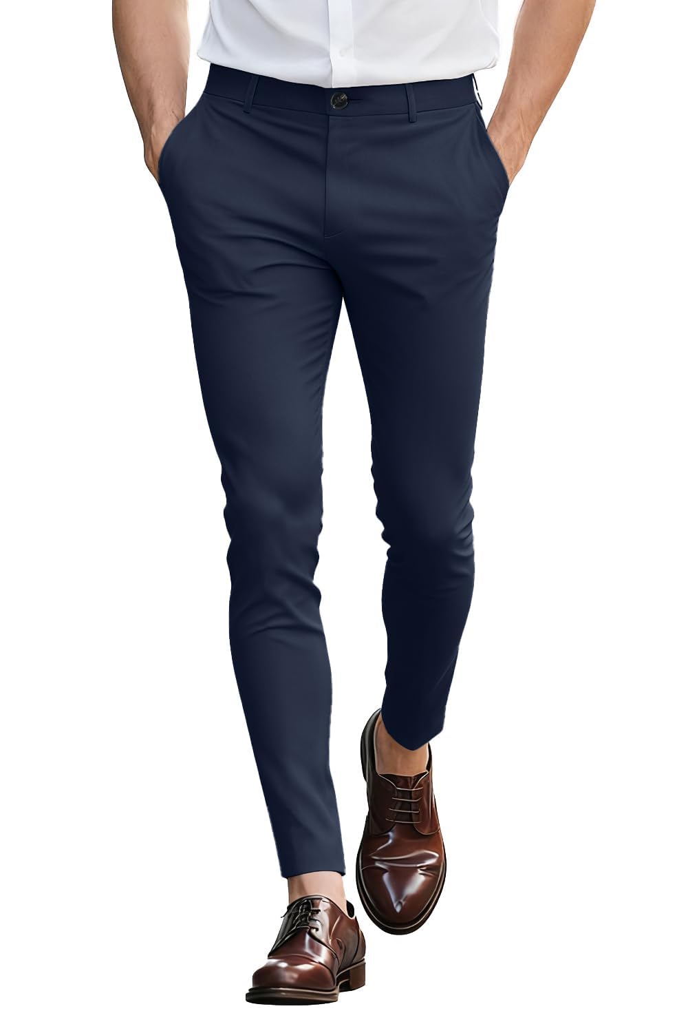 GINGTTO Chino Homme Pantalon Skinny fit Extensible Slim Trousers Stretch Ajustée Chinos