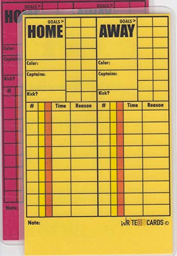 Soccer Write-on Referee Cards, 4 Card Set Includes Penalty Kicks and Game Record (AR) Card
