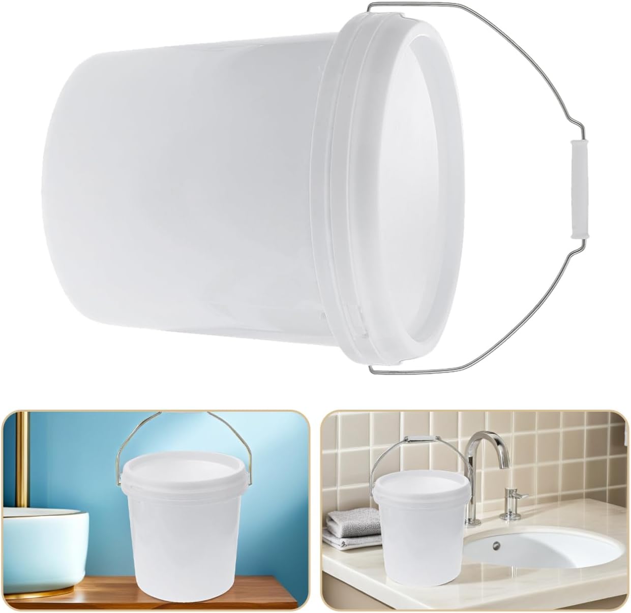 Cabilock 1.5 Gallon Plastic Sealed Bucket with Lid and Handle Food Grade Household Storage Pail for Paint Pet Food Water and More