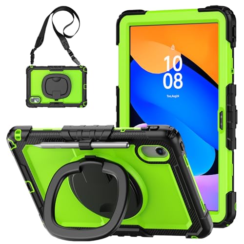 Étui antichoc Lenovo Tab M11 pour éviter les bris d'écran avec bandoulière et support vert PC