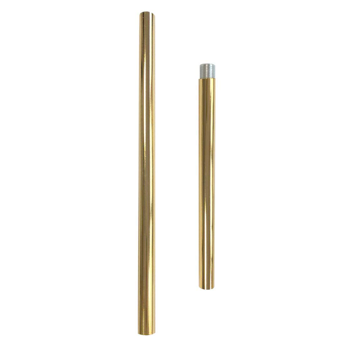 BOKT Downrod Extension Lamp Stem Pendant Light Extension Rod With Threaded Tube Stem Kit with Connector Pack of 2(EP Gold)