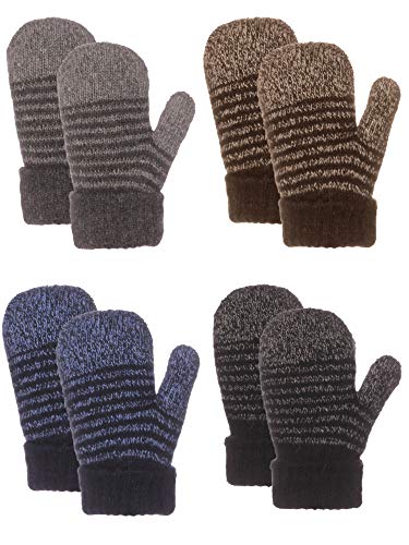 Emmalise Children Kids Winter Cold Weather Winter Knit Gloves - Dbl HPink, Dbl Rd, Dbl Pr, Dbl Bk