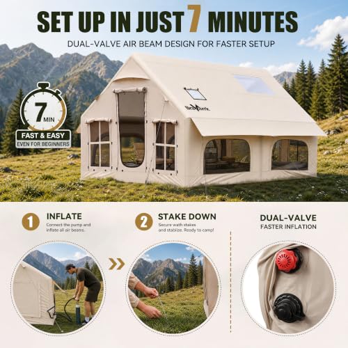 Inflatable Tent for Camping 8-12 Person, 4 Season Family Glamping Tent - Image 3