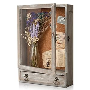 Shadow Box Frame Shadow Box Vitrine met linnen rug Memorabilia Awards Medailles Foto’s Memory Box (Gray)