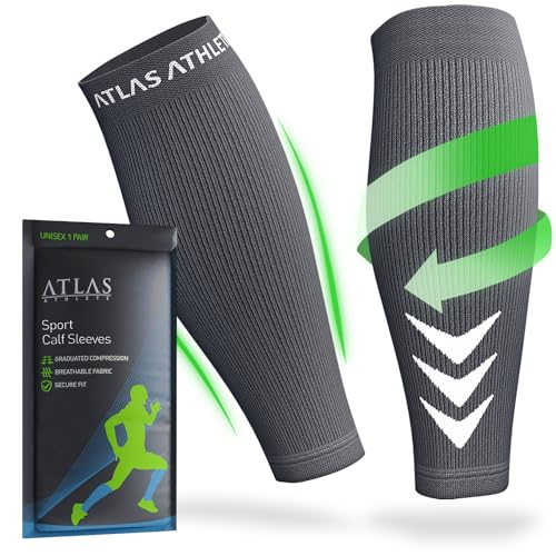 Atlas Athlete Polpaccera Compressione Uomo Donna - Calze Running Compressione Per Corsa, Ciclismo, Calcio, Basket e CrossFit - 1 paio