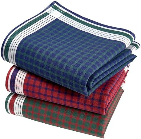 Mouchoir En Tissu Mouchoirs Tissu Coton 45x45cm - Lot De 3 Premium Modèle A19 Mouchoirs Tissus Homme