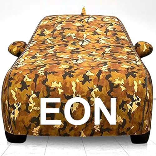 Image of 100% Waterproof Car Cover for Eon UV Protection, Dustproof, Windproof | Custom Fit with Mirror Pockets, Belt & Buckle | All Weather Outdoor Body Cover(Jungle)