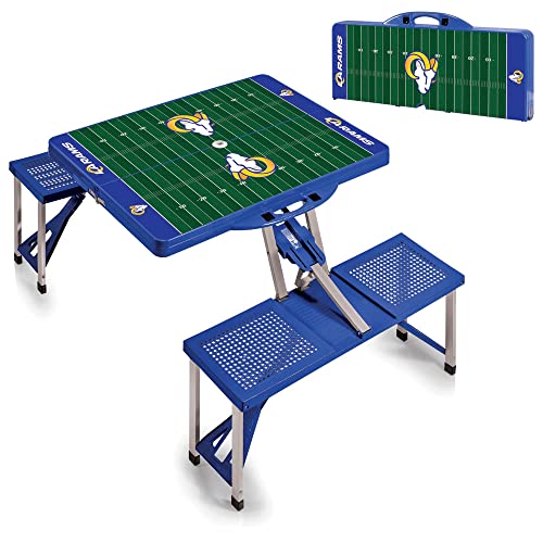 Image of Picnic TIME NFL Football Field Folding Picnic Table, Camping Table, Outdoor Table with Umbrella Hole