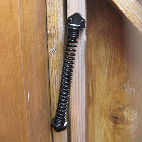 LOLYSIC 14 Inch Gate Spring Closer for Wooden Gate, Adjustable Garden Gate Closer Self Closing Door Spring with Fittings, Heavy Duty Outdoor Gate Return Spring Closer for Fence Gate Door, Black - Image 5