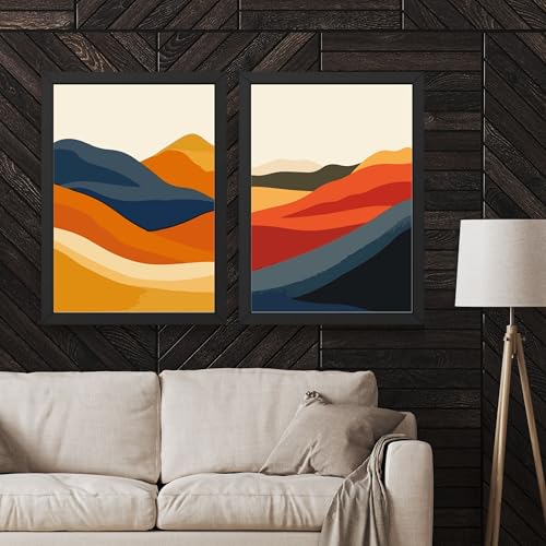 Image of CRAFT QUEST Set of 2 piece of Wall Art poster Frame Painting for Wall Decoration With Acrylic Glass, living room, Home Office, Restraunt (Black, 10 X 13 Inches)